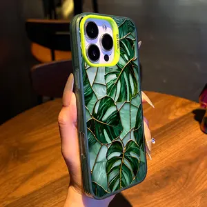 Green Leaves Aesthetic Pattern for iPhone Case:  Luxury Design with Enhanced Protection The perfect gift for a holiday or birthday |for iPhone 17/16/15/14/13/12/11