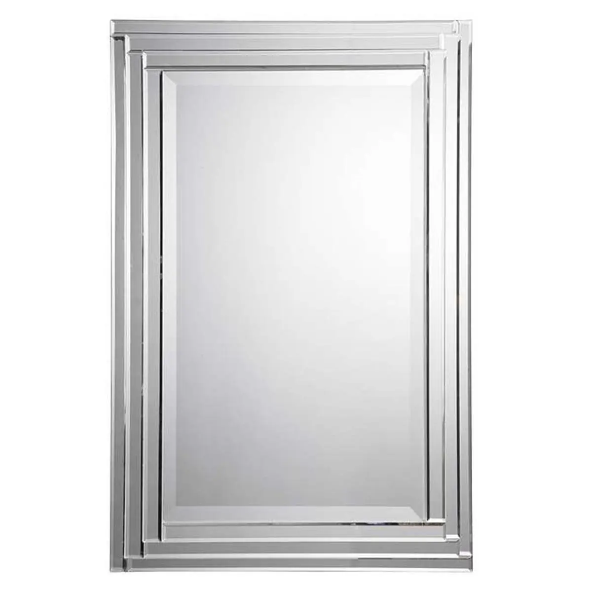 212 MAIN Alanna Frameless Wall Mounted Mirror, Stepped Glass Design with Polished, Beveled Edges for Baby's Nursery Decor, Parents, Baby Room Decor, Frameless Design, Smooth, Clean Finish