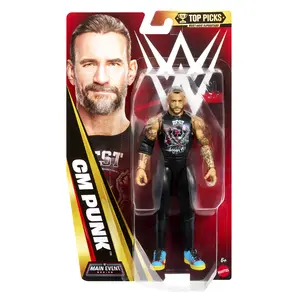 CM Punk - WWE Main Event Top Picks 2026 (Wave 3) Mattel WWE Toy Wrestling Action Figure