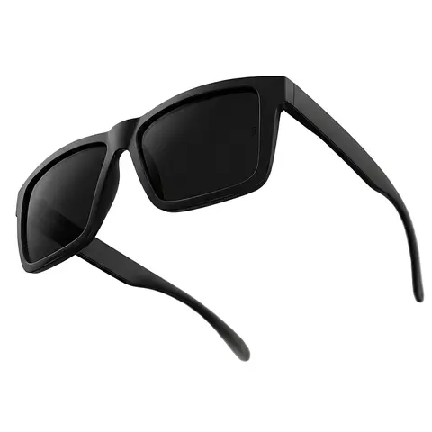 Men's Double Extra Large Square Oversized Full Rim Sunglasses for Big Wide Heads, TR90 Ultralight Stylish Shades, UV400 Eye Shield, Bold Look Model 8228 PC Eyewear Fashion Accessory