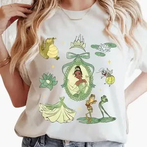 Tianna Princess Coquette Bow T-shirt, The Princess And Frog Shirt, Cute Princess Shirt, Girls Trip Shirt