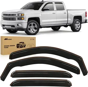 Nilight Window Visor Compatible with Chevy Silverado 1500/Avalanche 2007 2008 2009 2010 2011 2012 2013 GMC Sierra 1500/Silverado/Sierra 2500-3500HD Crew Cab Yukon XL in Channel Rain Guards Car Accessories Truck  dealsforyoudays