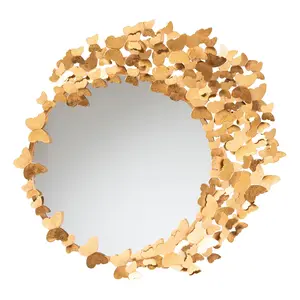 Baxton Studio Tauriel Goldleaf Metal Accent Wall Mirror