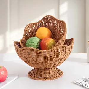 Factory direct sale: 1pc/2pc  woven-style snack , plastic food trays, suitable for KTV, bars, tableware, candy plates, fruit platters, and various snack plates. Organiser