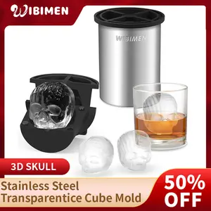 Cool and Bold Skull Ice Ball - Chill Wine and Drinks in Style - Premium Stainless Steel for the Ultimate Chill - Perfect for Whisky Lovers Bars Barbecues Parties and Special Occasions! Silicone Utensils Modern Metal