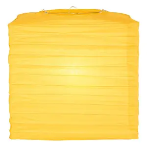 10" Yellow Square Shaped Paper Lantern