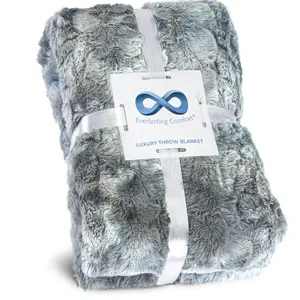 Faux Fur Throw Blanket - Double-Sided Animal Print & Solid Design - Machine Washable & Dryer Safe - Thick & Durable christmas throw