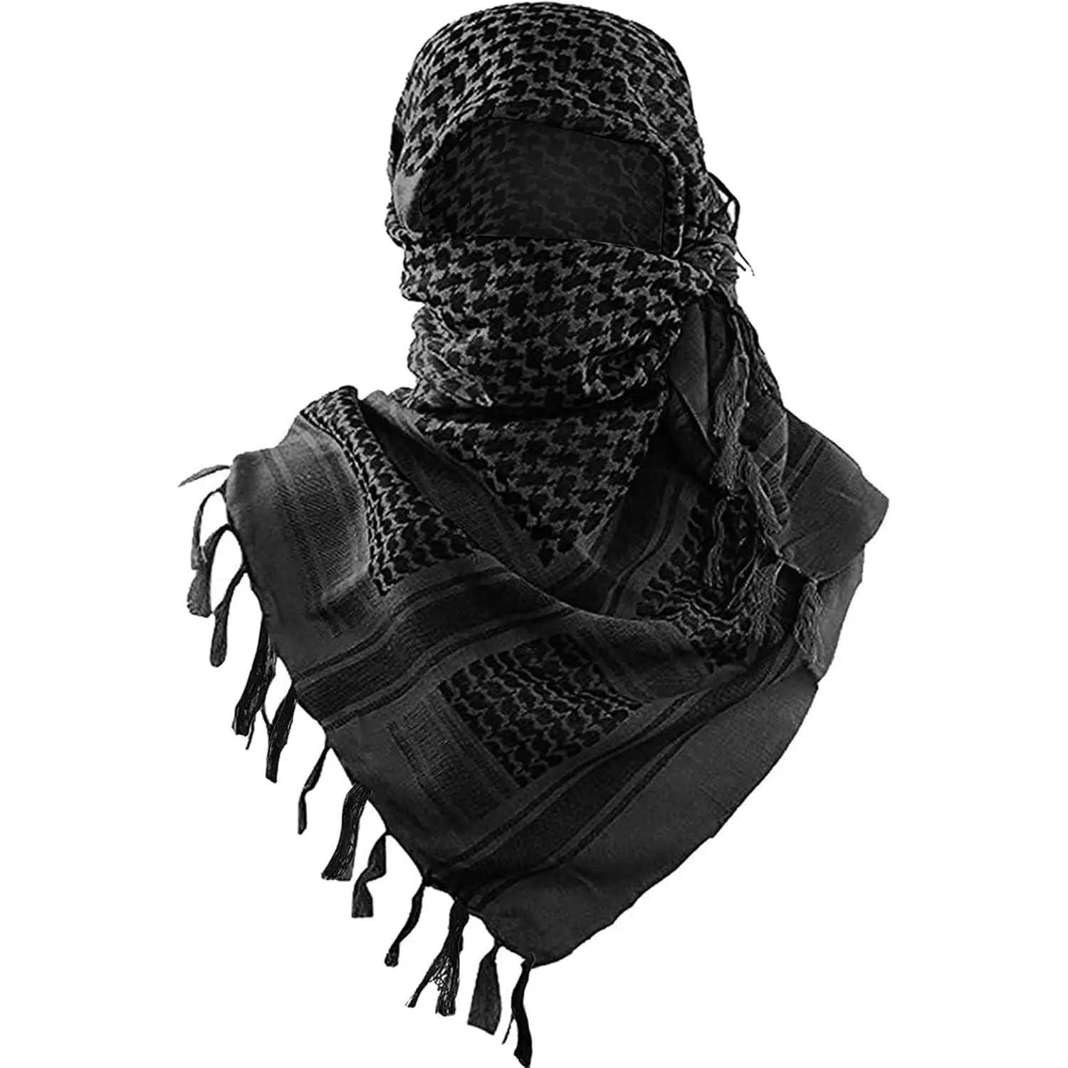 Unisex Military Tactical Desert Square Scarf - 100% Cotton Jacquard Weave Keffiyeh Wrap, 43x43 in/43" x 43", Quick Drying, Absorb Sweat, Adventure All-Season Fashion Accessory, Anti-Wrinkle