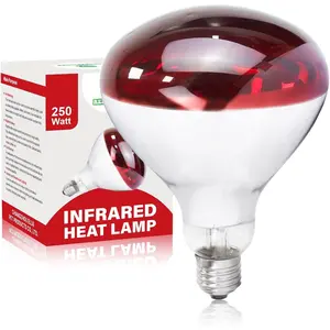 250W R125 1 Pack Infrared Red Heat Lamp Bulb for Chicken Croop Reptiles Pets Food