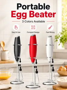 Portable Electric Milk Frother Wand - Handheld Coffee Stirrer, Egg Beater, and Kitchen Mixer Gadget