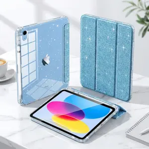 Glitter TPU Case for iPad 11th Gen 11" 2025 & 10th Gen 10.9" 2022 – Clear Shiny Back Shell with Pencil Holder, Auto Wake Sleep Function, Protective Tablet Case Accessories(Tablet not included)  pad comfort indoor recreation
