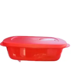 Microflash  Red Microwave Container - Durable, Easy to Clean, High-Temperature Resistant, Ideal for Meal Prep and Leftovers