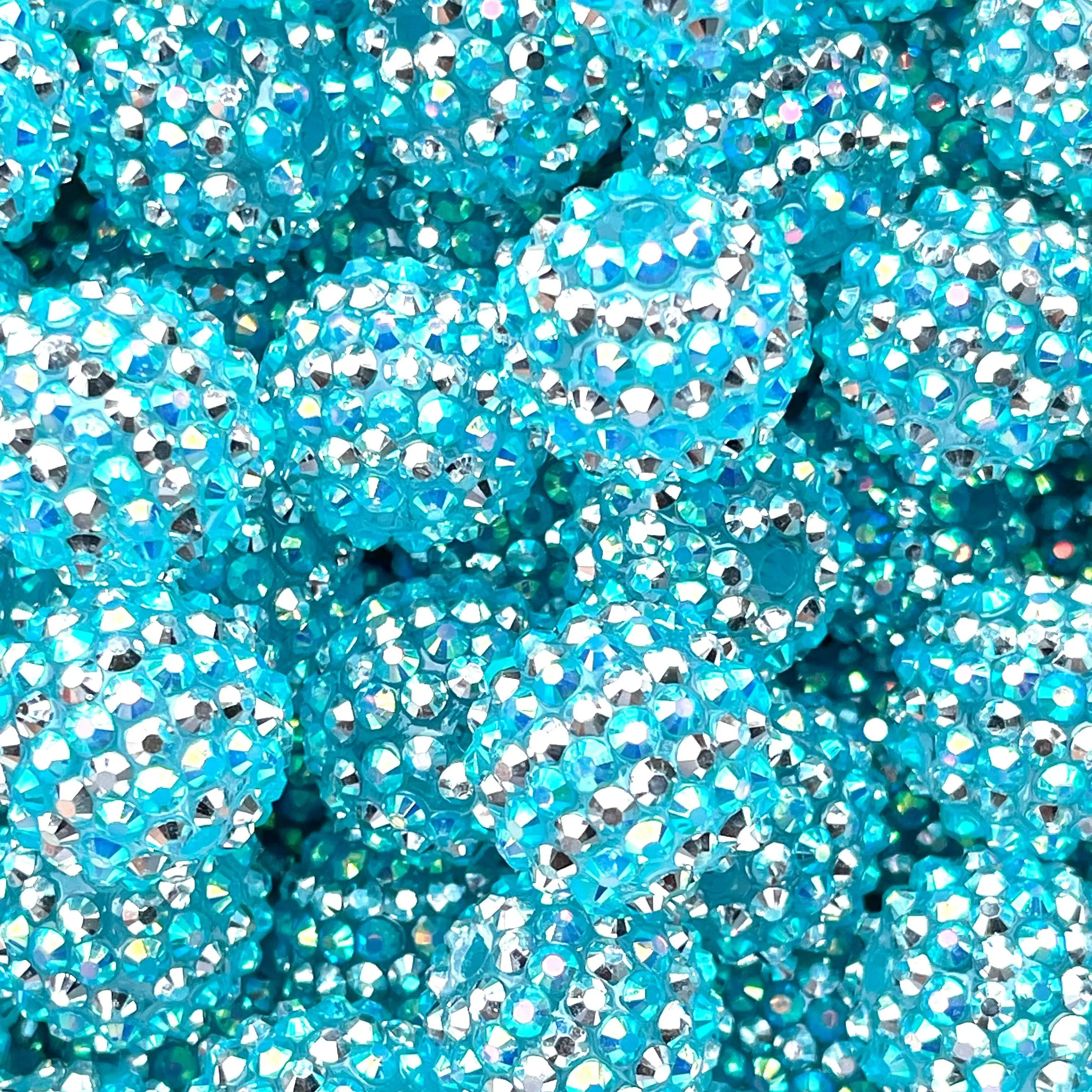 Aqua Girl Rhinestone Beads for Jewelry Making | Fancy Colorful Acrylic Beading Bling Bead DIY Craft Supplies