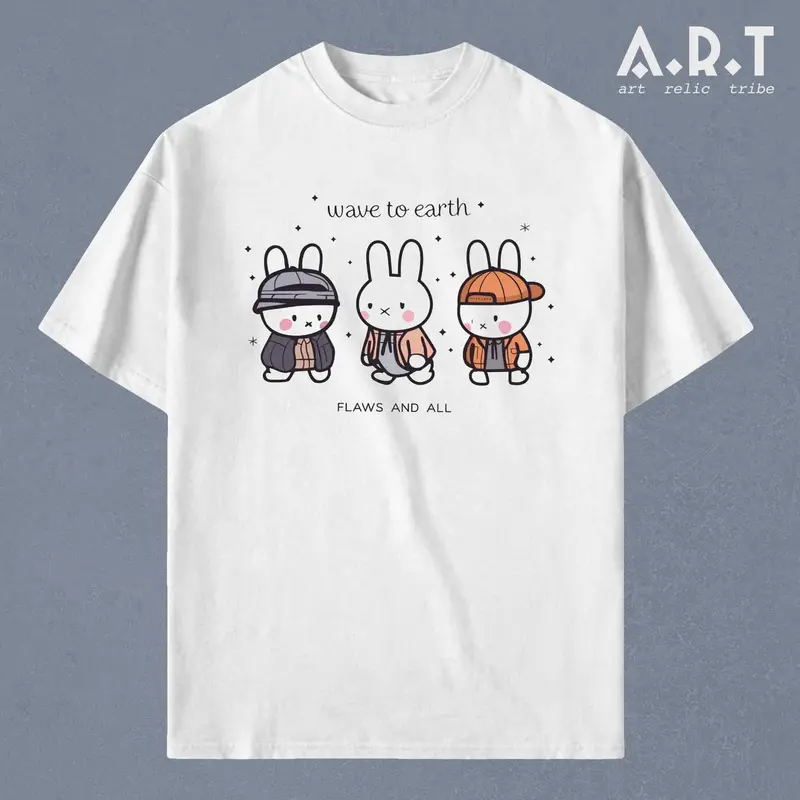 wave to earth 0.03 na tour off-white cat t-shirt - TikTok Shop
