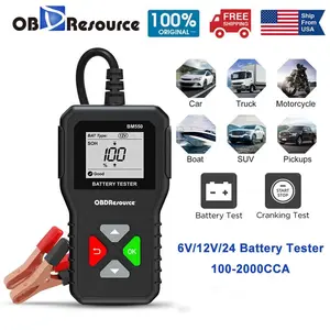 OBDResource BM550 Car Battery Tester 6V 12V 24V Vehicle SOH SOC Test Analyzer 100-2000CCA for Car Truck Motorcycle Boat SUV Pickup