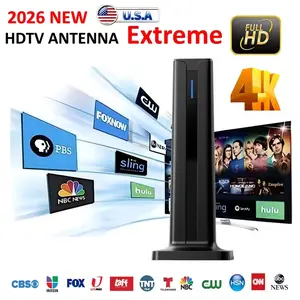Digital TV Antenna for Smart TV Indoor,2026 New TV Antenna with 3M Stick Base, 360°&Long Range Reception HDTV Antenna for Local Channels, Easy Installation Antennas for TVs Without Cable