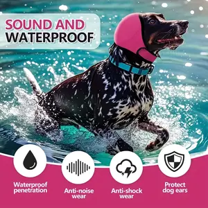 Dog Ear Protection Cover, Noise Reduction Shockproof Pet Earmuffs for Puppies & Adults, Soft Breathable Memory Fit Design, Durable Protective Gear