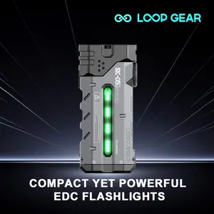 LOOP GEAR SK05 Pro Flat LED Flashlight (5700K) with 8000mAh Power Bank - 4360 Lumens Super Bright, Rechargeable, Magnetic Tail, IP68 Waterproof, Floodlight&Spotlight Modes for Camping Hiking Emergency