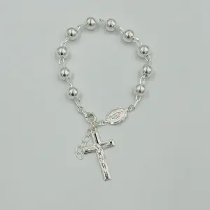 Rosario en Pulsera. Misterio 8.50 mm liso flexible size 7 a 8