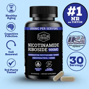 Black Forest Supplements NAD+ - Nicotinamide Riboside (NR) 1550MG per serving - With Quercetin 500MG & Resveratrol 150MG - Supplement for skin aging support, energy, and focus.