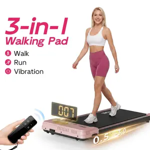 TKW 3-in-1WalkingVibration pad，Lightweight & Compact, Easy to Store，Lightweight Under DeskWalking pad , Low-Noise Motor Walking Pad,with  Remote Control & Wheels for Easy mobility, LED Display