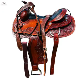 Genuine Leather Resistance Flap Saddle for Western Horse Pleasure, 15"-18" Sizes, Includes Free Tack Set Genuine Leather Resistance Flap Saddle for Western Horse Pleasure, 15"-18" Sizes, Includes Free Tack Set
