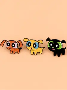 3pcs/set Classic Cartoon Movie Enamel Brooch Pins , Fashion Zinc Alloy Courageous Female Police Design Badge, Fashion Accessory, Perfect for Backpack Hats Sweaters