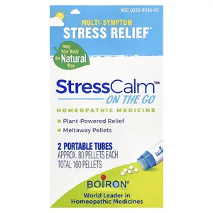 Boiron StressCalm® On The Go, 2 Portable Tubes, 80 Pellets Each