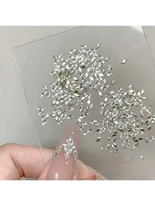 50pcs/100pcs/200pcs Ultra-Sparkly Flat-Back -Shaped Snowflake for Nails, Mini Nail Art Artificial Faux Gemstone, Nail Stickers and Decorations, Christmas Gift, New Year's Gift, Valentine's Day Gift, Party Supplies