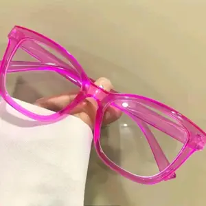Jelly Frame Fashion Glasses - Pink Color, Clear Lenses, Stylish Design, Lightweight and Comfortable Fit