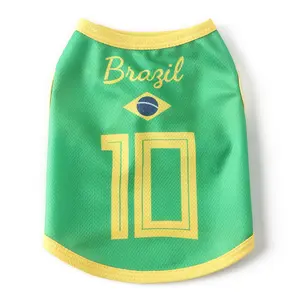 Pet Dog Jersey Costume, Summer Cooling Mesh Fabric, Soccer Sportswear Team Jersey, Lightweight Football Casual Clothes for Dogs,
