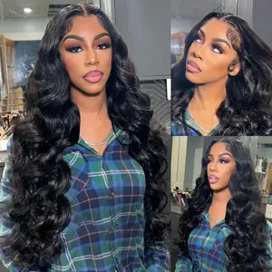 Bangjazz Human Hair Double Drawn 13X6 HD Lace Front Loose Wave  Pre Bleached Knots Wig 200% Density Glueless Wigs Brazilian Virgin Human Hair Loose Body Wig