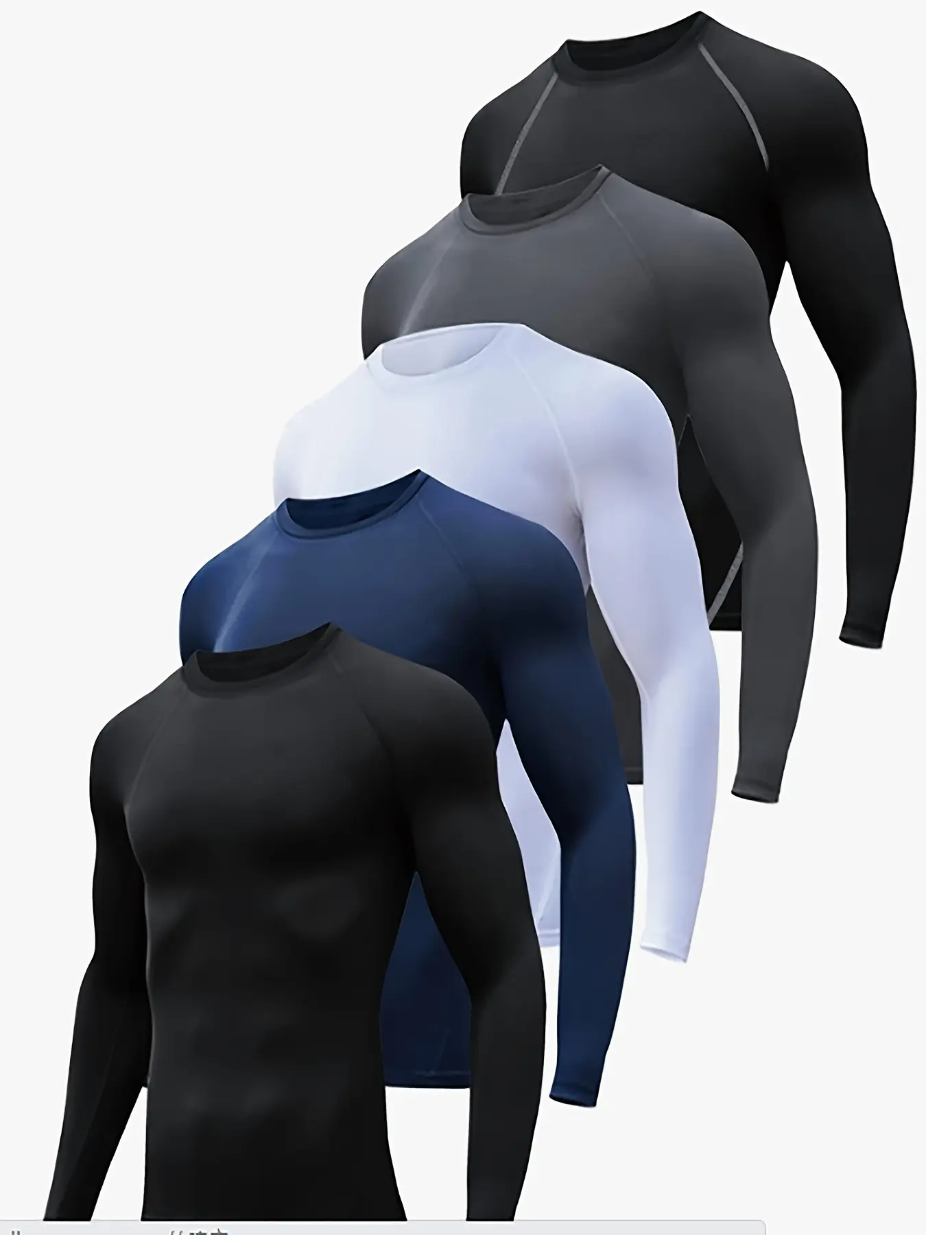 5 Pack  Mens Compression Shirt Workout Guard Long  Sleeve Undershirts for Athletic Gym summerwins