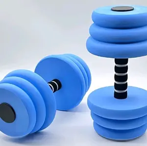 Aquatic Fitness Foam Dumbbells (Set of 2), Blue Pool Weights for Water Exercise