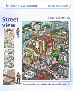 3D Scene Sticker Including a tweezers  City Street Scene DIY Cute Cartoon Creative Stickers for Scrapbooking & Journal Making DIY Decorative Stickers for Crafting