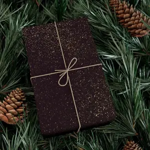 Black wrapping paper with gold