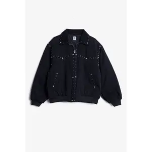 mnml Studded Work Jacket - Washed Black