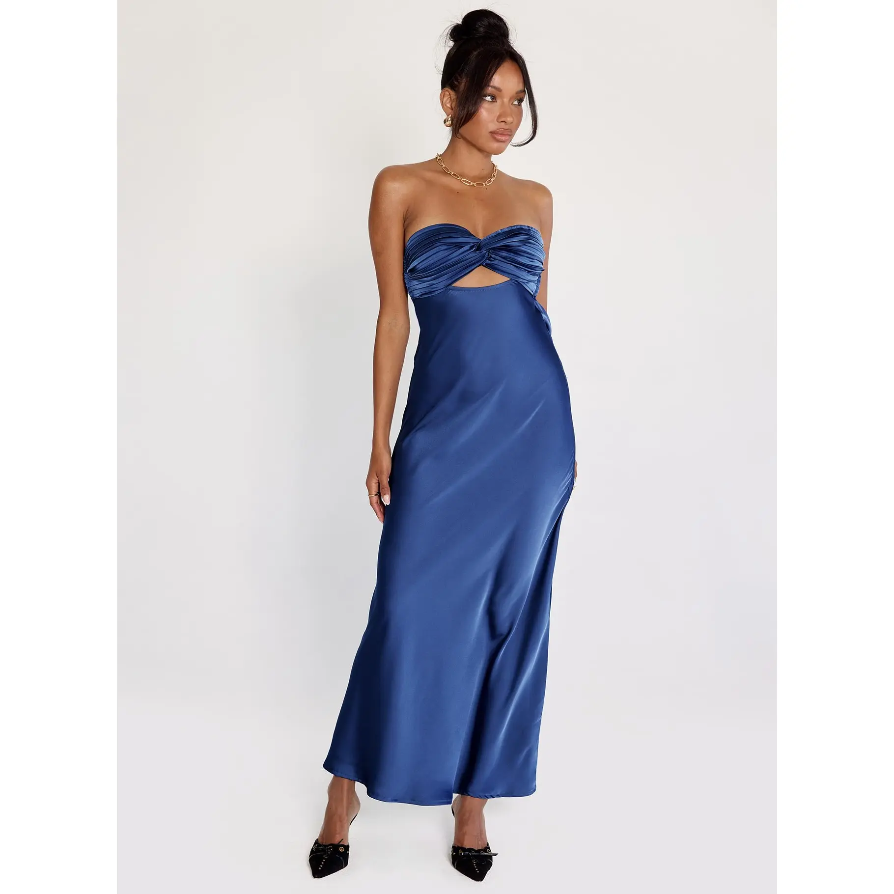 Faviola Strapless Maxi Dress Blue