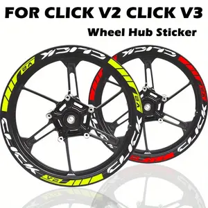 Set of 24 Reflective Stickers Decal for Motorcycle Wheel Hubs Featuring Neon Yellow And Red Highlights, Designed for Safety, with Strong Adhesive Suitable for Tire Rims, Tire Stickers, And Motorcycle Safety Equipment, Easy to Apply