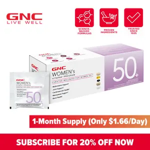 GNC Women’s 50+ Vitapak, 5-in-1 Multivitamin Pack, Healthy Hormones, Brain Health, Metabolism, Bone Strength, Edible Dietary Supplement, 30 Servings