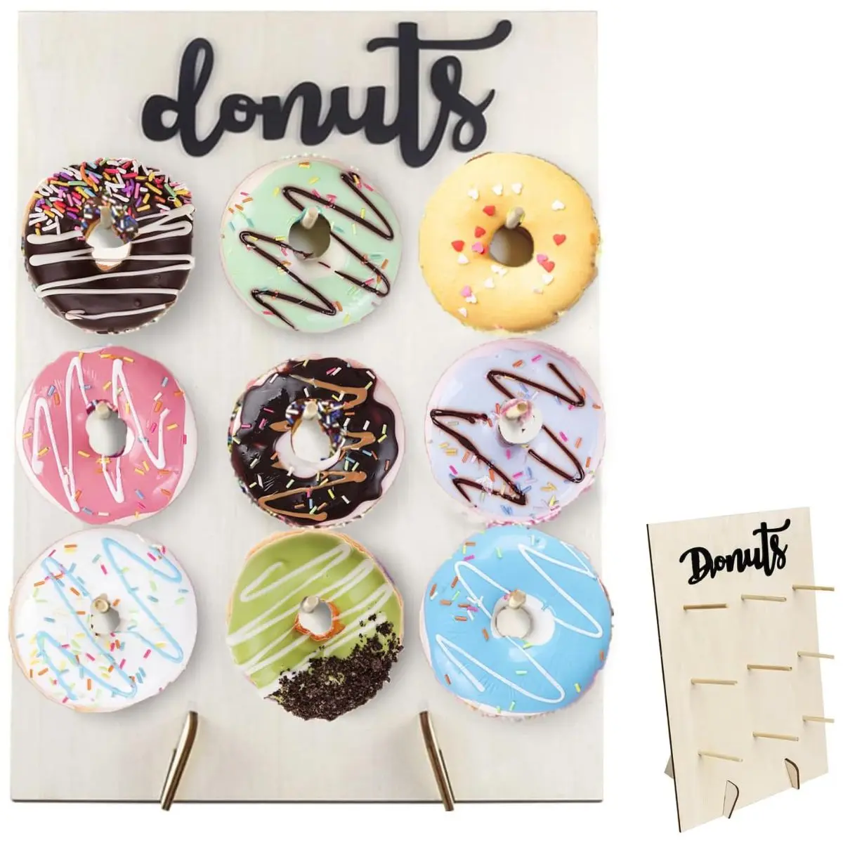 Reusable Donut Wall Stand – Wooden Display for Weddings & Birthdays
