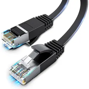 Cat 6 Ethernet Cable, 2 Pack 6FT Flat High Speed Internet & Network Cable, RJ45 Connectors,Professional LAN Cable,Shielded for Indoor & Outdoor Use