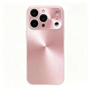 （Case & Nova.）Luxury CD Radial Texture Electroplated Phone Case with Large Lens Window, Compatible with iPhone 17 Pro Max, 16, 15, 14, 13, 12, Shockproof Heat Dissipation Protective Cover Rustic Silicone