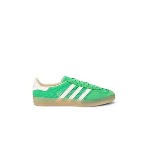 adidas Originals Gazelle Indoor Sneaker in Energy Green, Off White, & Magic Beige