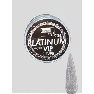 Fantasy Nails Silver Gel Platinum VIP- Metallic Finish for Professional Gel  Nail Application