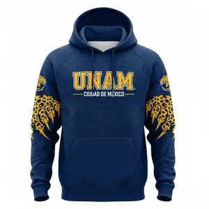 UNAM Pumas All Over Printed Hoodie – Blue & Gold Heritage Streetwear
