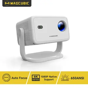 [US warehouse] Magcubic L018 Android 14.0 Projector Auto Focus & Keystone Correction 8K Videosouce Supported Native 1080P Built-in HiFi Speaker Allwinner H726 BT5.2 WIFI6 650ANSI 360°Rotatable Projector Home Theater