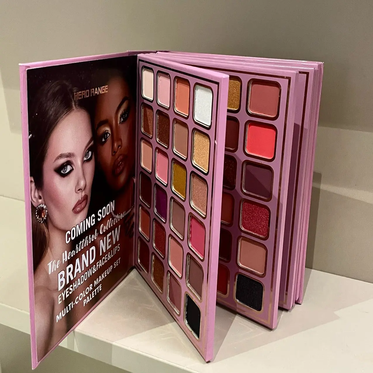 HeroRange 78-Color Professional Makeup Palette Book, Multi-Color Eyeshadow, Highlighter, Blush, Lipstick Set, Portable Travel All-in-One Collection with Glitter, Matte, Pearl Finishes