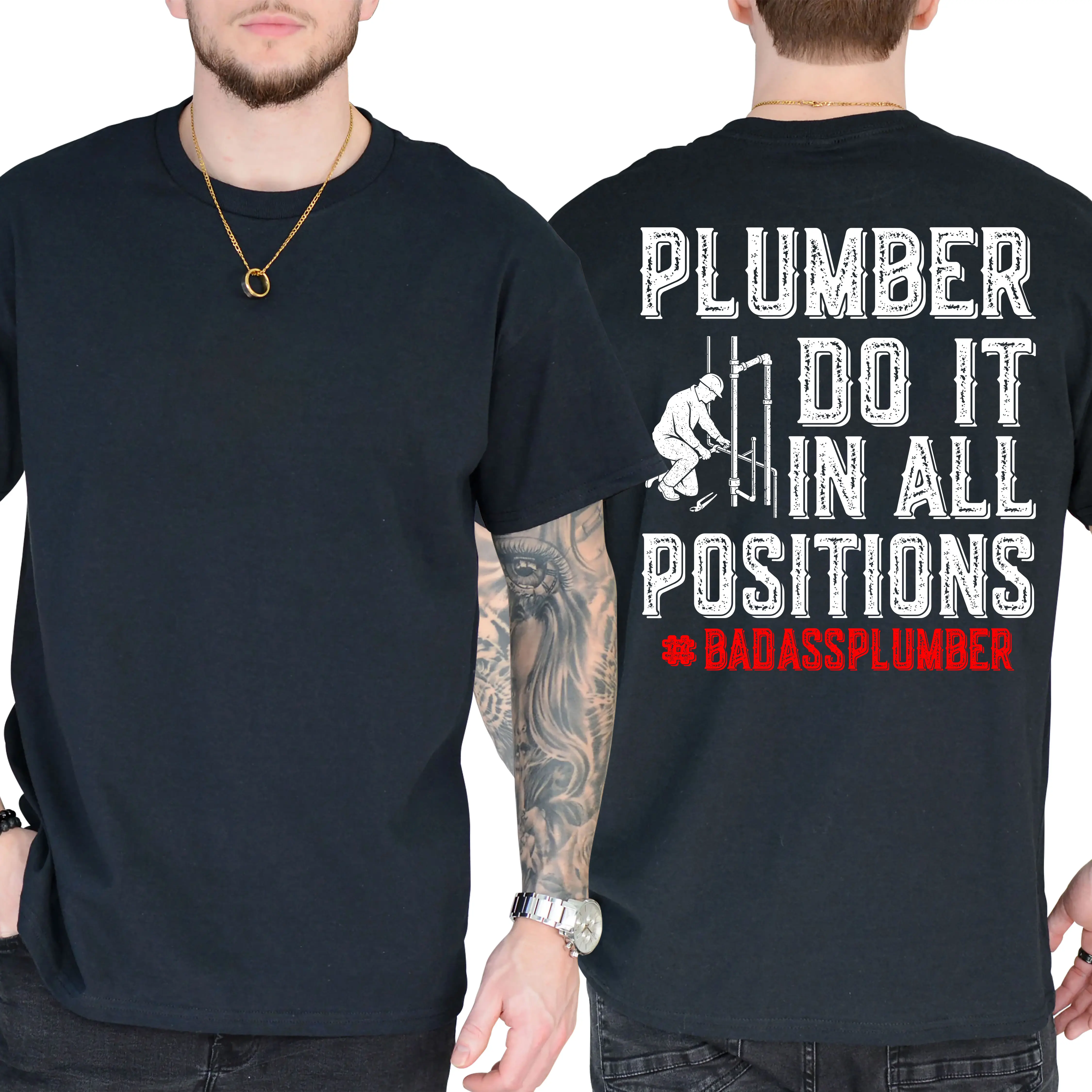 Funny Plumber Shirt, Blue Collar Plumber, Labor Day Gift, Short Sleeve Printed Graphic Shirt, Daily Casual Cotton Menswear