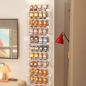 Wall Mounted Blind Box Storage Display Stand, Action Figure Organizer, Multi-Layer Clear Acrylic Display Case for Dolls, Collectibles & Small Accessories